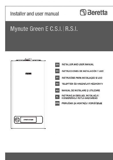 Beretta Mynute Green E instrukcja kotła gazowego kondensacyjnego 
