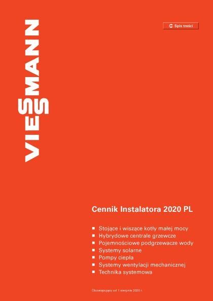 Cennik kotłów Gazowych i pomp Ciepła Viessmann 2020 Poznań serwis sprzedaż Halamus