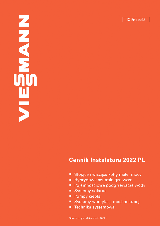 VIESSMANN 2022 Cennik Katalog 2022 rok 