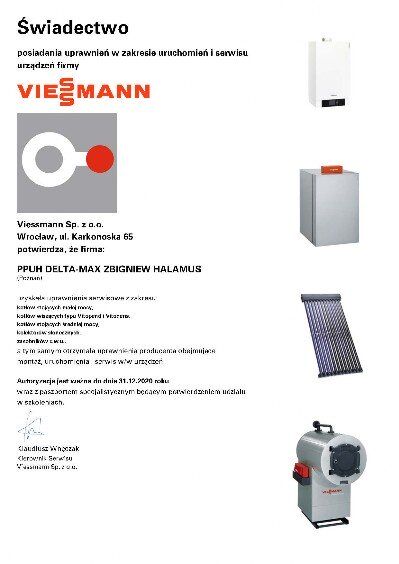 Certyfikat Viessmann